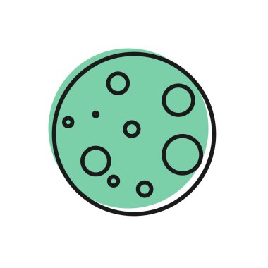 Beyaz arkaplanda siyah çizgi ay simgesi izole edildi. Vektör İllüstrasyonu