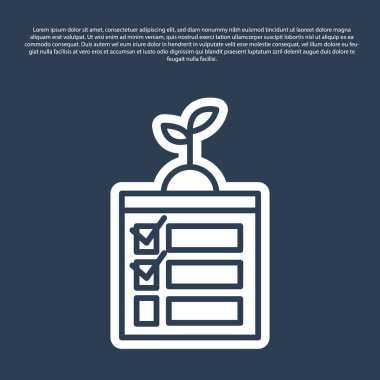 Mavi çizgi Akıllı tarım teknolojisi - Uygulama simgesindeki zamanlayıcı çiftliği otomasyon sistemi mavi arka planda izole edildi. Vektör İllüstrasyonu