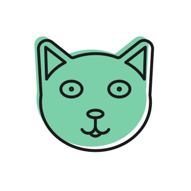 Beyaz arkaplanda siyah çizgi evcil hayvan simgesi izole edildi. Vektör İllüstrasyonu