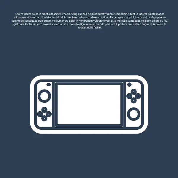 Ligne bleue Icône de console de jeu vidéo portable isolé sur fond bleu. Panneau de jeu. Concept de jeu. Illustration vectorielle — Image vectorielle