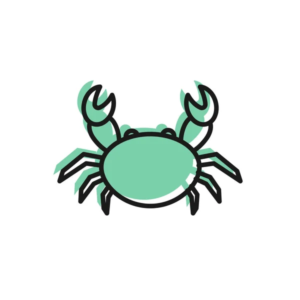 Black line Crab icon isolated on white background. Vector Illustration — Stock Vector