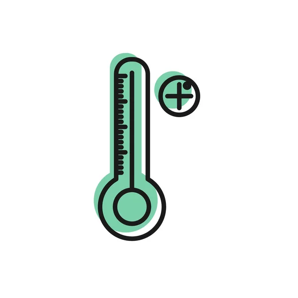 Svart linje Medicinsk digital termometer för medicinsk undersökning ikon isolerad på vit bakgrund. Vektor Illustration — Stock vektor