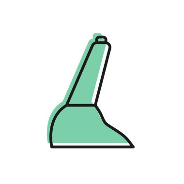 Siyah çizgili el freni ikonu beyaz arkaplanda izole edildi. Park freni kolu. Vektör İllüstrasyonu