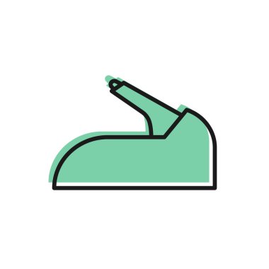 Siyah çizgili el freni ikonu beyaz arkaplanda izole edildi. Park freni kolu. Vektör İllüstrasyonu