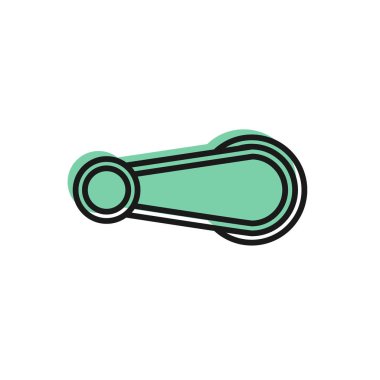 Siyah çizgi araba kapı kolu simgesi beyaz arka planda izole edildi. Vektör İllüstrasyonu