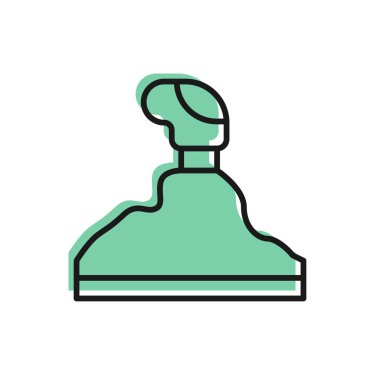 Siyah çizgi vites değiştiren simgesi beyaz arkaplanda izole edildi. İletişim simgesi. Vektör İllüstrasyonu