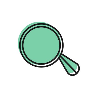 Siyah çizgi araba ayna ikonu beyaz arkaplanda izole edildi. Vektör İllüstrasyonu