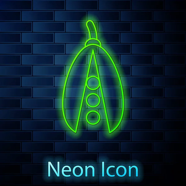 Ragyogó neon vonal Vesebab ikon elszigetelt téglafal háttér. Vektorillusztráció — Stock Vector