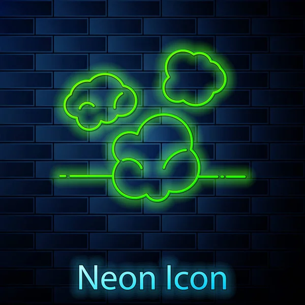 Leuchtende Neon-Line-Staub-Symbol isoliert auf Backsteinwand Hintergrund. Vektorillustration — Stockvektor
