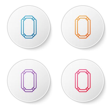 Beyaz arkaplanda renk çizgisi poker masası simgesi izole edildi. Simgeleri daire düğmelerine ayır. Vektör İllüstrasyonu