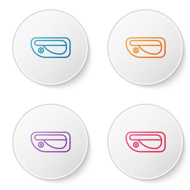 Renkli araba kapısı kolu simgesi beyaz arkaplanda izole edildi. Simgeleri daire düğmelerine ayır. Vektör İllüstrasyonu