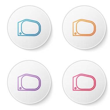 Renkli araba aynası simgesi beyaz arkaplanda izole edildi. Simgeleri daire düğmelerine ayır. Vektör İllüstrasyonu