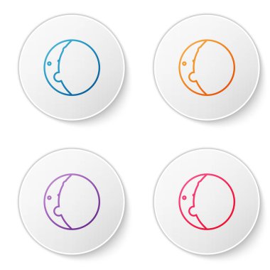 Güneş tutulmasının renk çizgisi beyaz arkaplanda izole edilmiş. Tam sonar tutulması. Simgeleri daire düğmelerine ayır. Vektör İllüstrasyonu