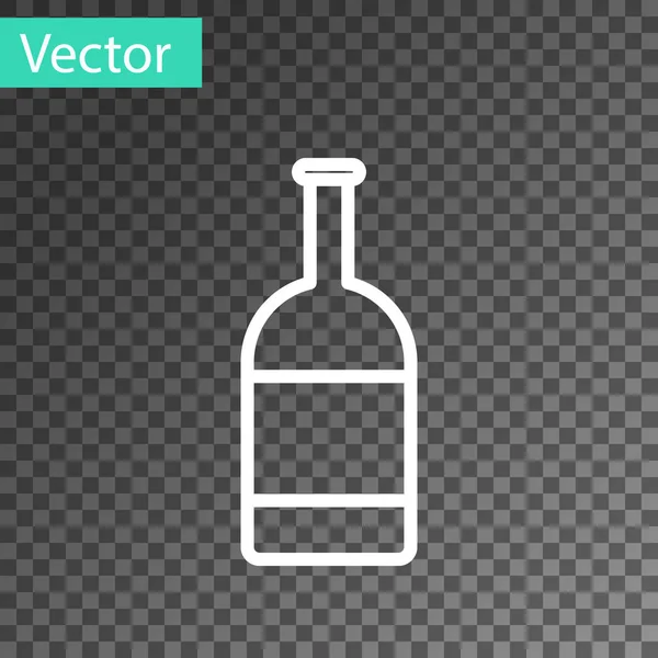 Vit linje Öl flaska ikon isolerad på transparent bakgrund. Vektor Illustration — Stock vektor