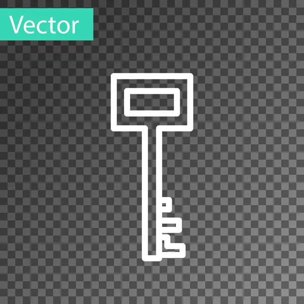 Weiße Linie Piratenschlüssel Symbol isoliert auf transparentem Hintergrund. Vektorillustration — Stockvektor