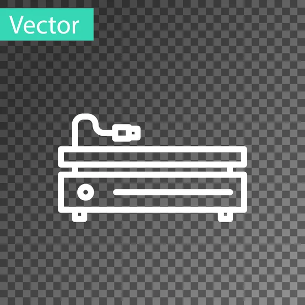 Línea blanca Icono de consola de videojuegos aislado sobre fondo transparente. Ilustración vectorial — Vector de stock