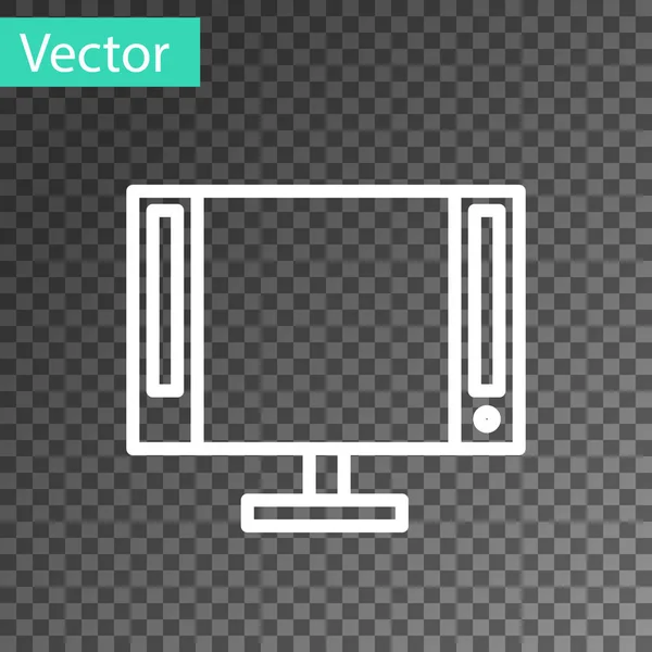 Weiße Linie Smart-tv-Symbol isoliert auf transparentem Hintergrund. Fernsehzeichen. Vektorillustration — Stockvektor