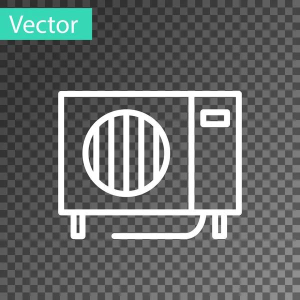 White line Air conditioner icon isolated on transparent background. Split system air conditioning. Cool and cold climate control system. Vector Illustration — Stock Vector