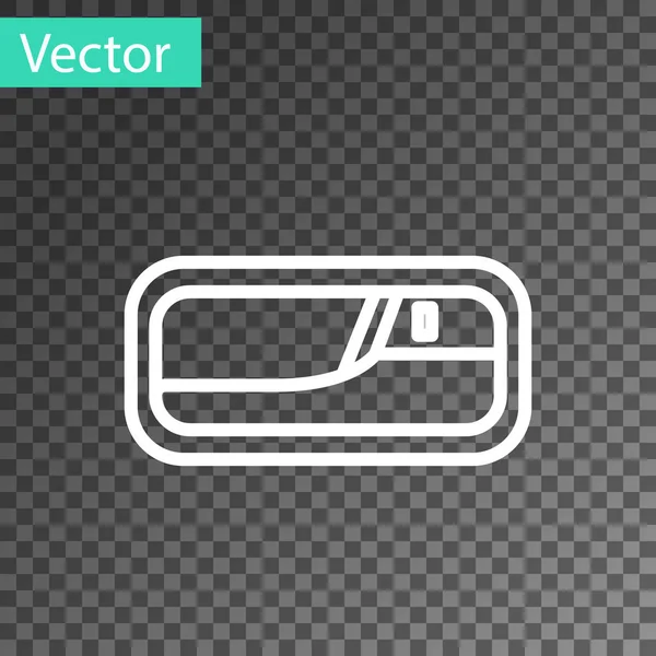 Línea blanca Icono de manija de puerta de coche aislado sobre fondo transparente. Ilustración vectorial — Vector de stock