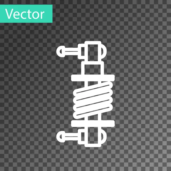 White line Shock absorber icon isolated on transparent background. Vector Illustration — Stock Vector