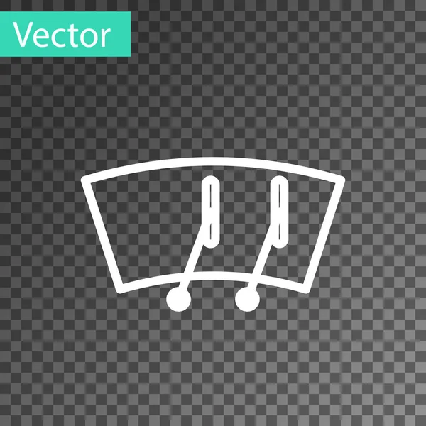 Weiße Linie Scheibenwischer-Symbol isoliert auf transparentem Hintergrund. Vektorillustration — Stockvektor