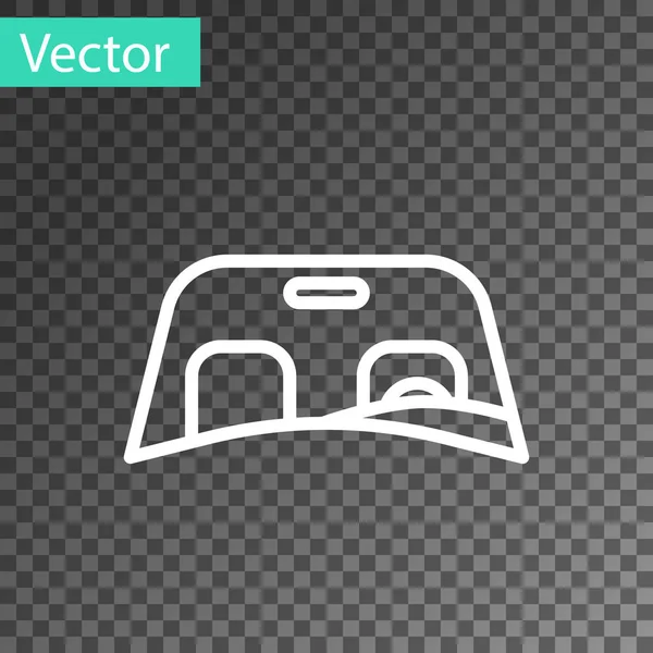 Línea blanca Icono del parabrisas del coche aislado sobre fondo transparente. Ilustración vectorial — Vector de stock