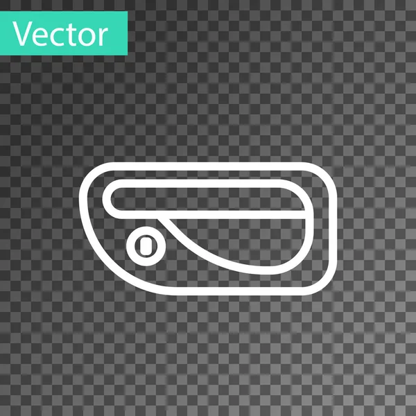 Línea blanca Icono de manija de puerta de coche aislado sobre fondo transparente. Ilustración vectorial — Vector de stock