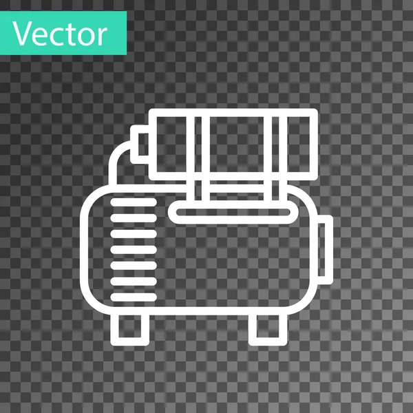 White Line Luftkompressor-Symbol isoliert auf transparentem Hintergrund. Vektorillustration — Stockvektor