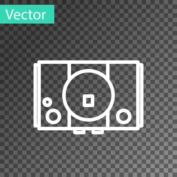 Linha branca Ícone de console de videogame isolado em fundo transparente. Ilustração vetorial — Vetor de Stock