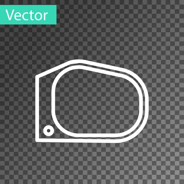 Witte lijn Autospiegel pictogram geïsoleerd op transparante achtergrond. Vector Illustratie — Stockvector