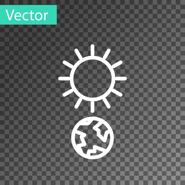 Weiße Linie Sonnenwende Symbol isoliert auf transparentem Hintergrund. Vektorillustration — Stockvektor