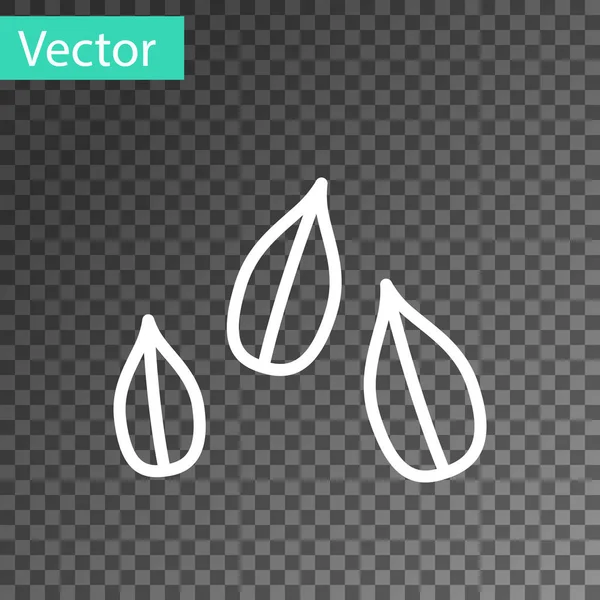 Linha branca ícone de sementes de gergelim isolado em fundo transparente. Ilustração vetorial — Vetor de Stock