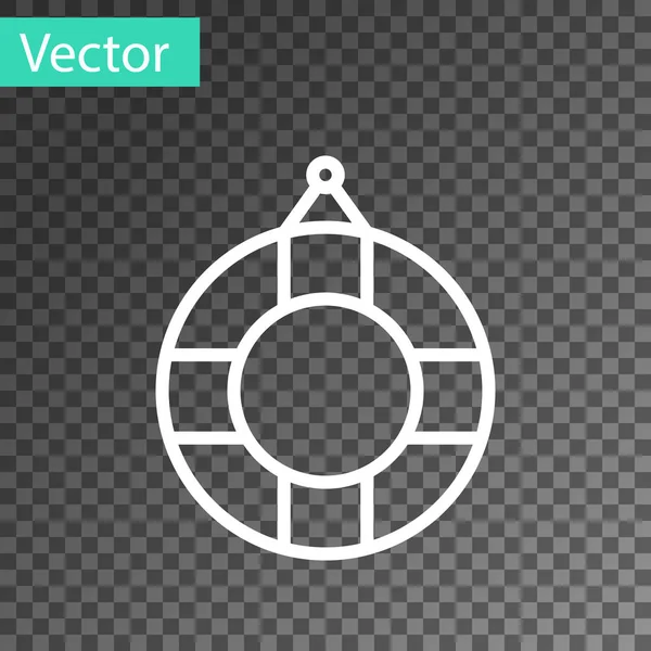 Weiße Linie Rettungsring Symbol isoliert auf transparentem Hintergrund. Rettungsring-Symbol. Vektorillustration — Stockvektor