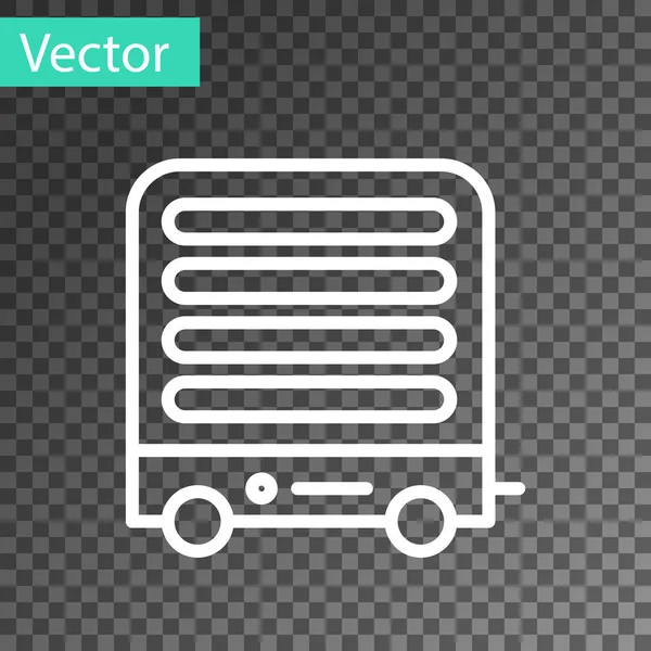 Ligne blanche Icône de chauffage électrique isolé sur fond transparent. Chauffage au sol infrarouge avec télécommande. Contrôle climatique de la maison. Illustration vectorielle — Image vectorielle