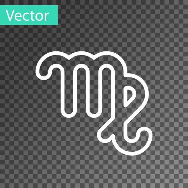 Weiße Linie Jungfrau Tierkreiszeichen Symbol isoliert auf transparentem Hintergrund. astrologische Horoskopsammlung. Vektorillustration — Stockvektor