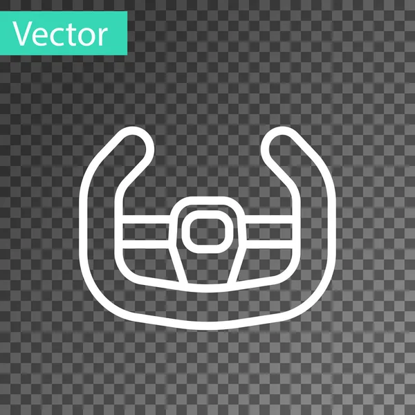 Línea blanca Icono del volante deportivo aislado sobre fondo transparente. Icono de rueda de coche. Ilustración vectorial — Vector de stock