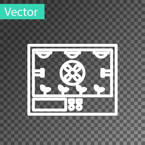 Línea blanca Tecnología agrícola inteligente - icono del sistema de automatización agrícola aislado sobre fondo transparente. Ilustración vectorial — Vector de stock