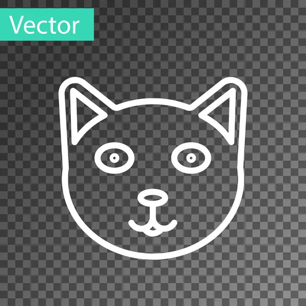 Línea blanca Icono de mascota aislado sobre fondo transparente. Ilustración vectorial — Vector de stock