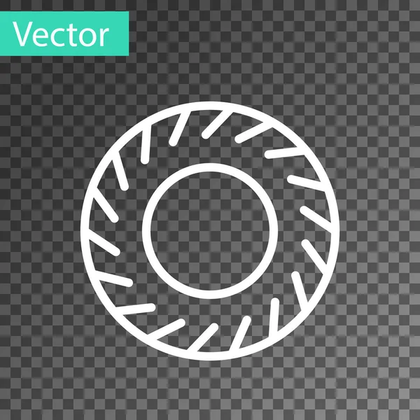 White line Car tire icon isolated on transparent background. Vector Illustration — Stock Vector