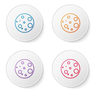 Ay renk çizgisi simgesi beyaz arkaplanda izole edildi. Simgeleri daire düğmelerine ayır. Vektör İllüstrasyonu