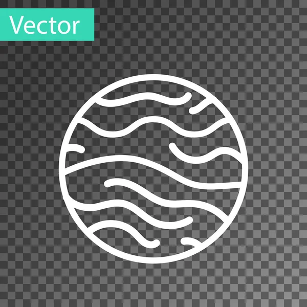 Linha branca ícone Planeta Vênus isolado em fundo transparente. Ilustração vetorial — Vetor de Stock