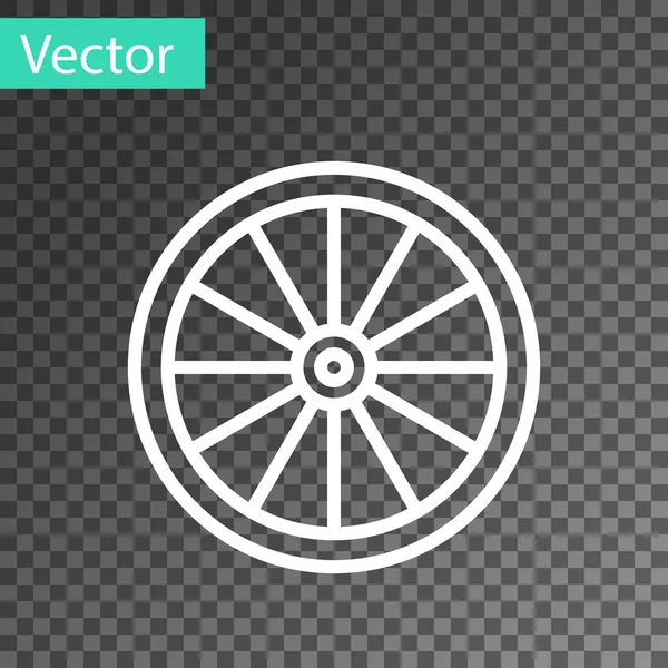 White line Car wheel icon isolated on transparent background. Vector Illustration — Stock Vector