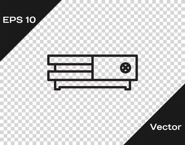 Linha preta Ícone de console de videogame isolado em fundo transparente. Ilustração vetorial — Vetor de Stock