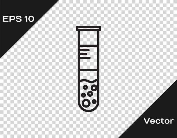 Black line Test tube and flask chemical laboratory test icon isolated on transparent background. Laboratory glassware sign. Vector Illustration