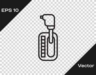 Black line Gear shifter icon isolated on transparent background. Transmission icon. Vector Illustration
