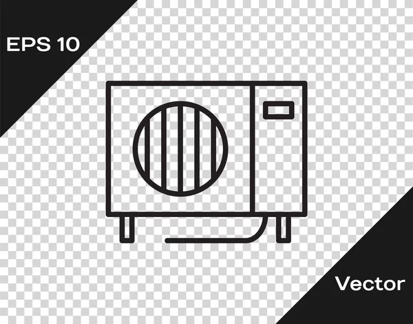 Schwarze Linie Klimaanlage Symbol isoliert auf transparentem Hintergrund. Split-System Klimaanlage. Kühle und kalte Klimaanlage. Vektorillustration — Stockvektor