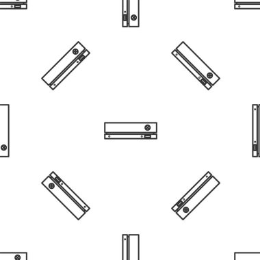 Gri çizgi video oyun konsolu simgesi beyaz arkaplanda izole edilmiş kusursuz desen. Vektör İllüstrasyonu