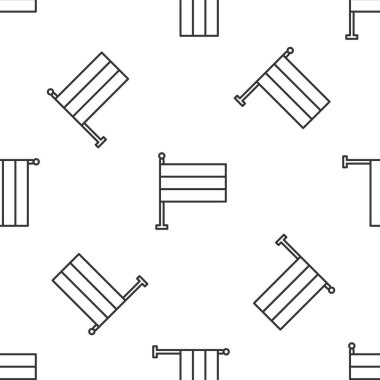 Gri çizgi Ulusal Almanya bayrak ikonu beyaz arka planda izole edilmiş pürüzsüz desen. Vektör İllüstrasyonu