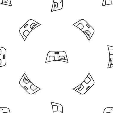 Gri çizgili araba ön cam ikonu beyaz arka planda izole edilmiş pürüzsüz desen. Vektör İllüstrasyonu