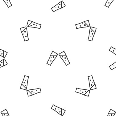 Gri çizgi bira ikonu camı beyaz arka planda izole edilmiş kusursuz desen. Vektör İllüstrasyonu